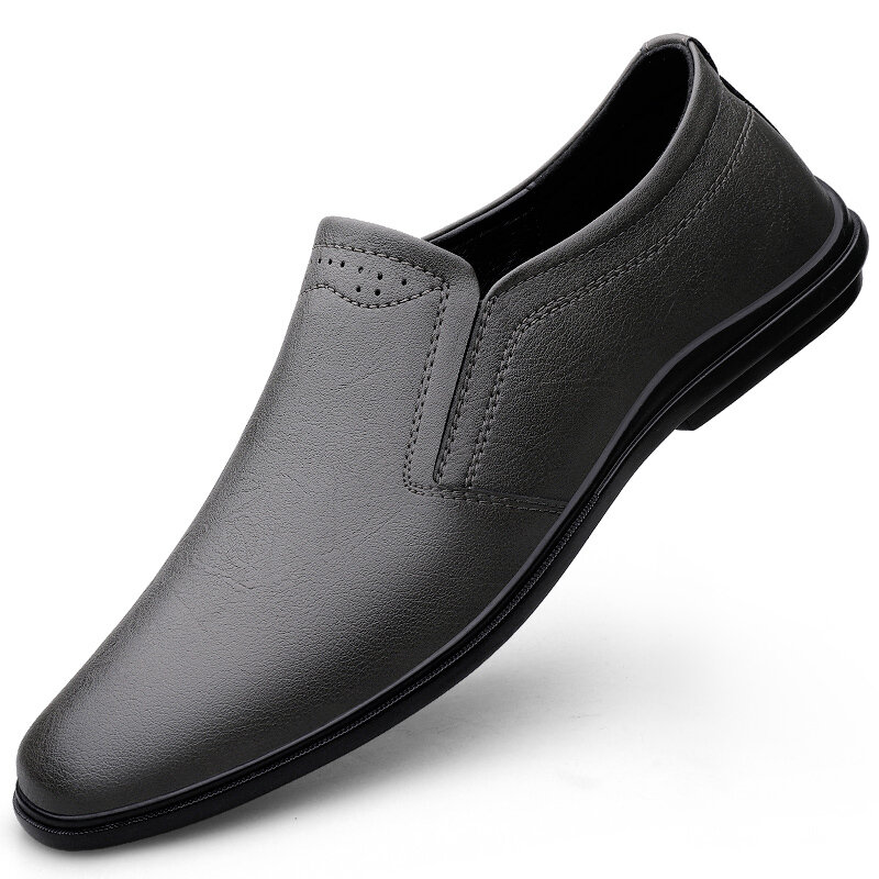 รองเท้าผ้าใบ sepatu pantofel kulit แท้สำหรับผู้ชายเดินกลางแจ้งรองเท้าหนังวัวชั้นพื้นเรียบระบายอากาศรองเท้าธุรกิจลำลอง