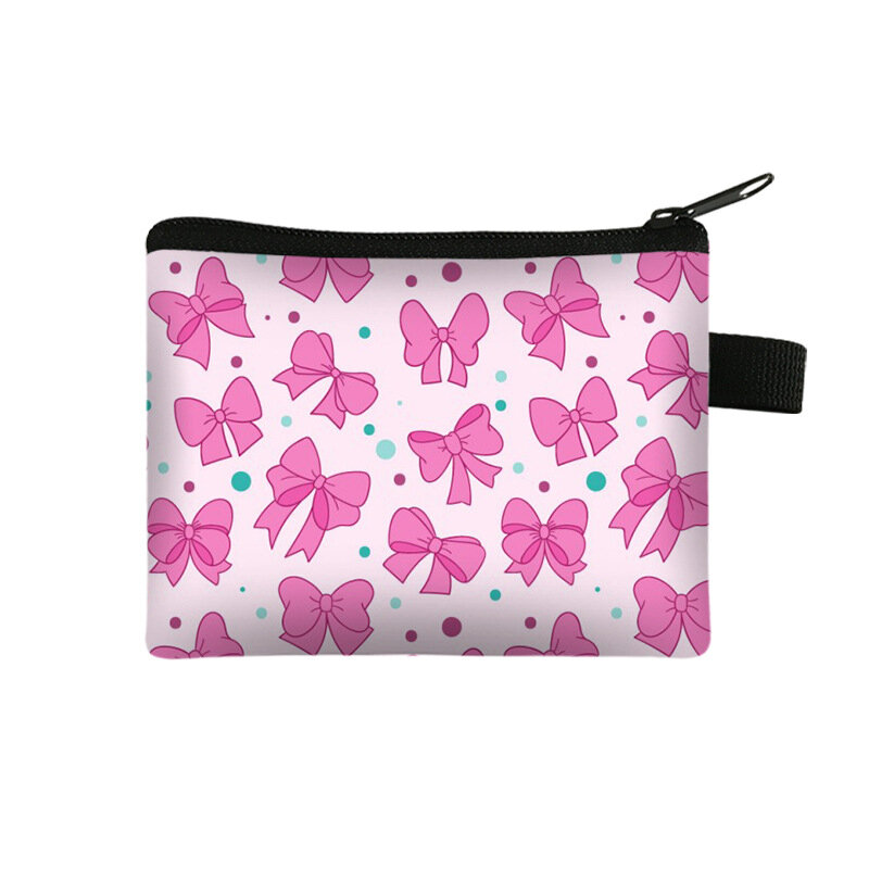 小さな蝶ネクタイ付きの女性用財布,女性用のゼロポケット,トレンディな小さな小さな四角いポケット,カード収納バッグ