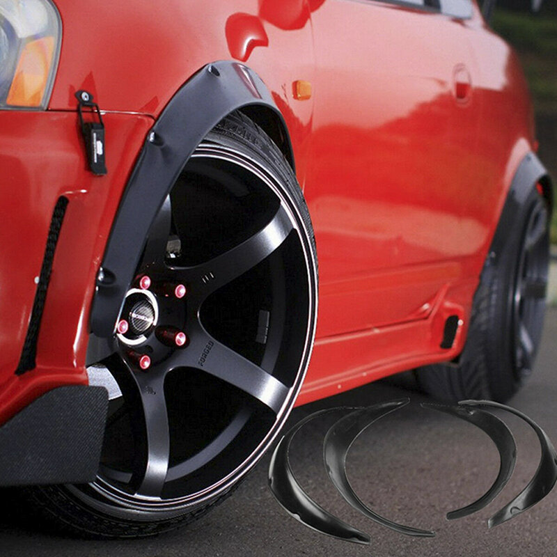 Guardabarros Universal para rueda de coche, 4 piezas, flexibles pero duraderos, de poliuretano, color negro