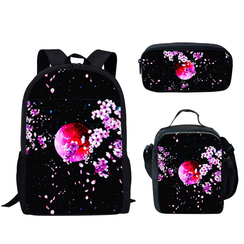 Tas punggung ringan untuk remaja, tas sekolah kasual motif bunga sakura, tas ransel ringan untuk remaja laki-laki dan perempuan, tas punggung kapasitas besar untuk sekolah