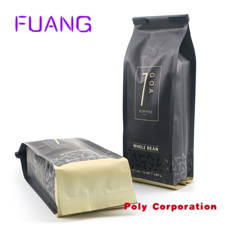 Atacado vazio macarrão de café 500g 250g personalizado impressão válvula pó feijão café sacos