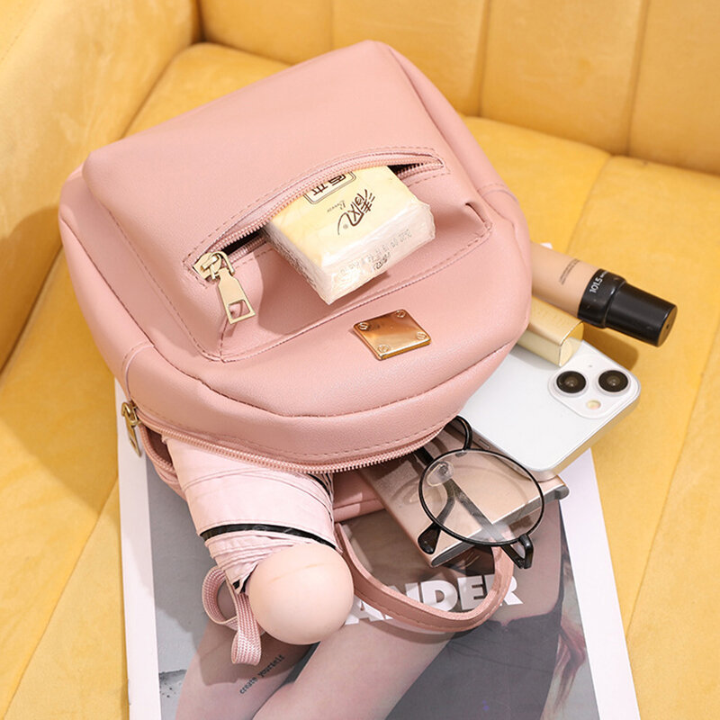 Модный новый женский мини-рюкзак в Корейском стиле из искусственной кожи Маленькая сумка с открытой спиной Многофункциональный маленький школьный рюкзак для девочек