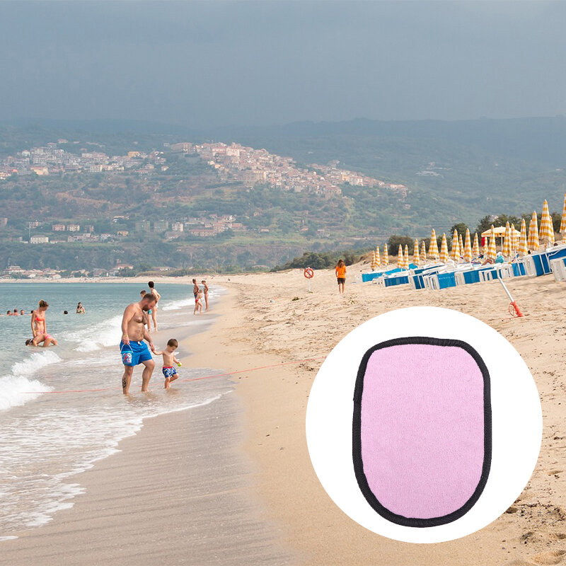 Toalla de algodón de doble capa para limpiar la arena de la playa, para la piel suave y agradable, ayuda a los padres a limpiar la arena de la piel de los niños