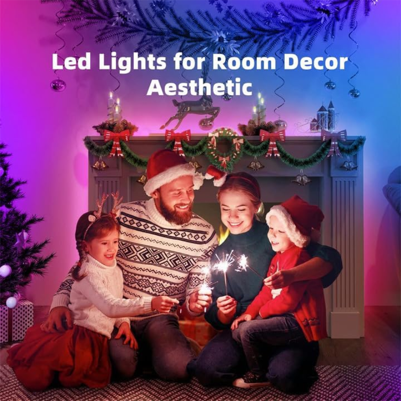 Luzes LED Strip com controle inteligente App para decoração do quarto, fita fita fita de iluminação para o quarto, TV Backlight, festa de Natal, RGB, 5050