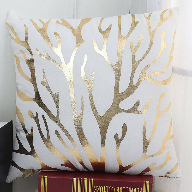 Ouro bronzeamento luxo geométrico fronhas abacaxi algodão poliéster neoclássico almofada cusion capa sofá almofadas decorativas