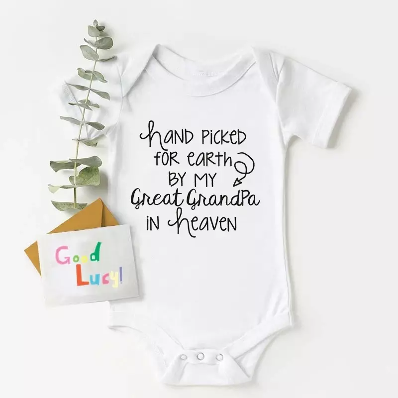 Body per bebè raccolto a mano per la terra dal mio grande nonno In cielo stampato pagliaccetto neonato corpo In cotone vestiti per neonato