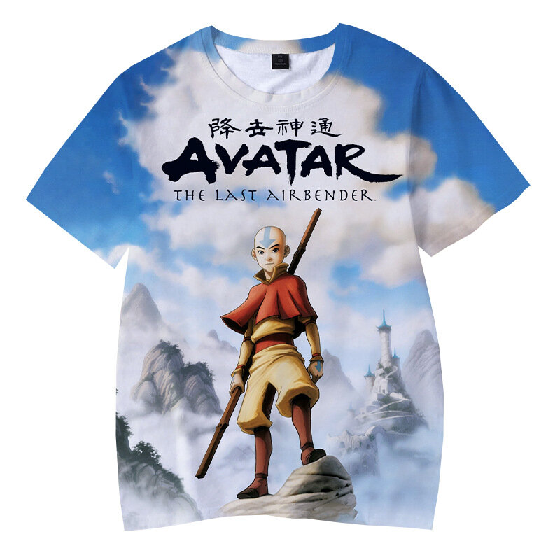 Avatar The Last Airbender 3D Print T-Shirt para Crianças, Roupas infantis, Casual Cartoons, Moda, Anime, Menino, Menina
