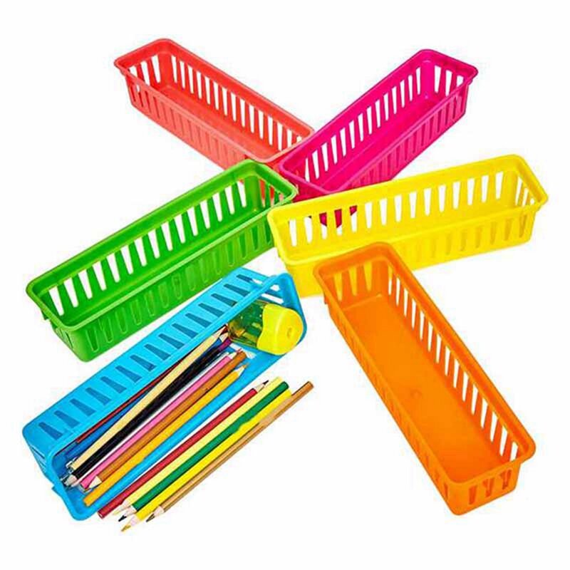 Organizador de lápices para el aula, cesta de lápices o crayones, variedad de colores, colores aleatorios (paquete de 30)