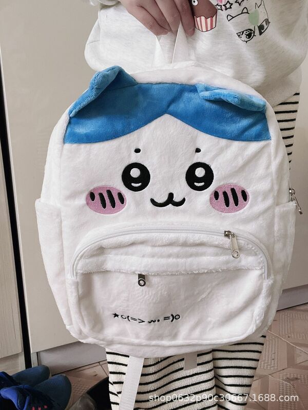 New ちいかわ ハチワレ Plush Backpack Cartoon Fashion 3D Mini Women's Backpack Large Capacity Cute Children's Schoolbag High Quality