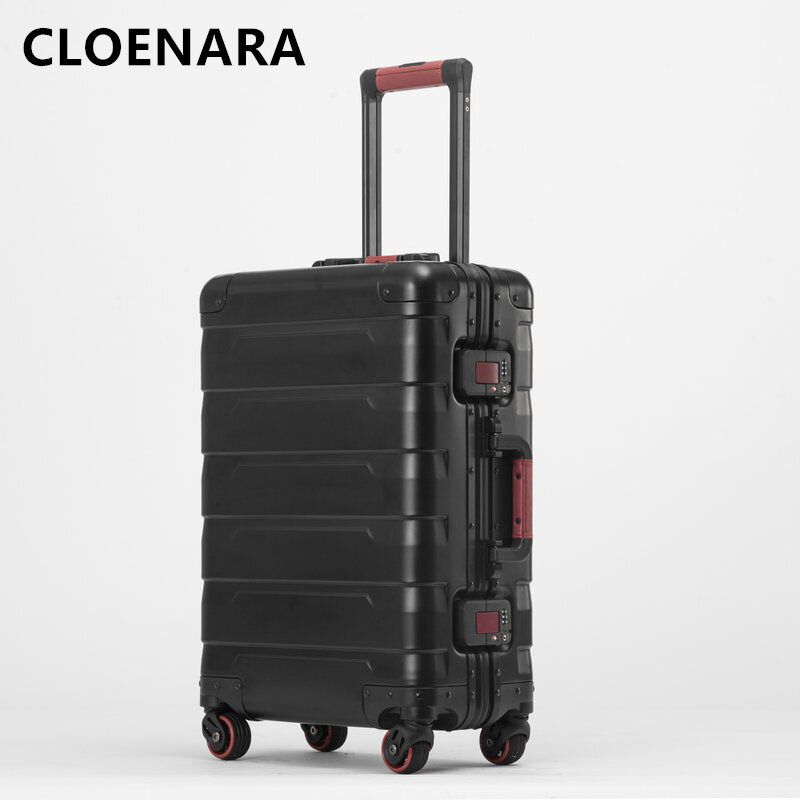 COLENARA 20"24"Inch The New Suitcase 100% Full Aluminum Magnesium Alloy Business Portable Trolley Case Men Rolling Luggage