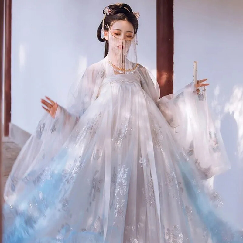 Оригинальное натуральное длинное платье Hanfu для женщин, улучшенная вечеринка по случаю Дня Рождения Hanfu, весна-осень, женский банкет, танцевальная одежда, элегантный