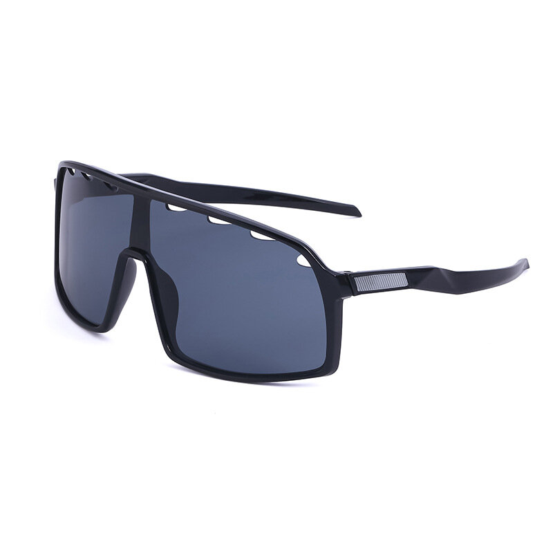 Marca de luxo TR90 Flat Top Goggle Sun Glasses Mulheres Blue Frame Mirrored Lens Windproof Polarized Sunglasses Mulher UV400