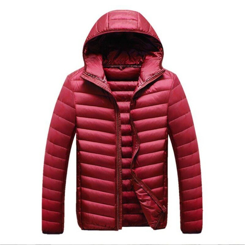 Zimowa Ultra lekka kurtka puchowa męska moda krótka męska kurtka z kapturem puchowa bawełniana ciepła kurtka odzieżowa 2023 nowość