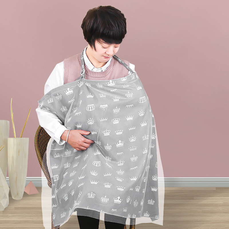 Respirável algodão musselina enfermagem pano, capa do bebê, amamentação infantil, avental de alimentação grande, capa, L, tamanho grande