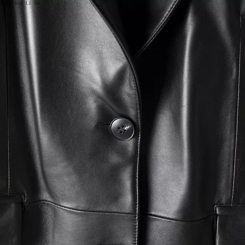 2023 Winter New Women Genuine Leather Jacket Casual Suit Real Sheepskin Jacket H39