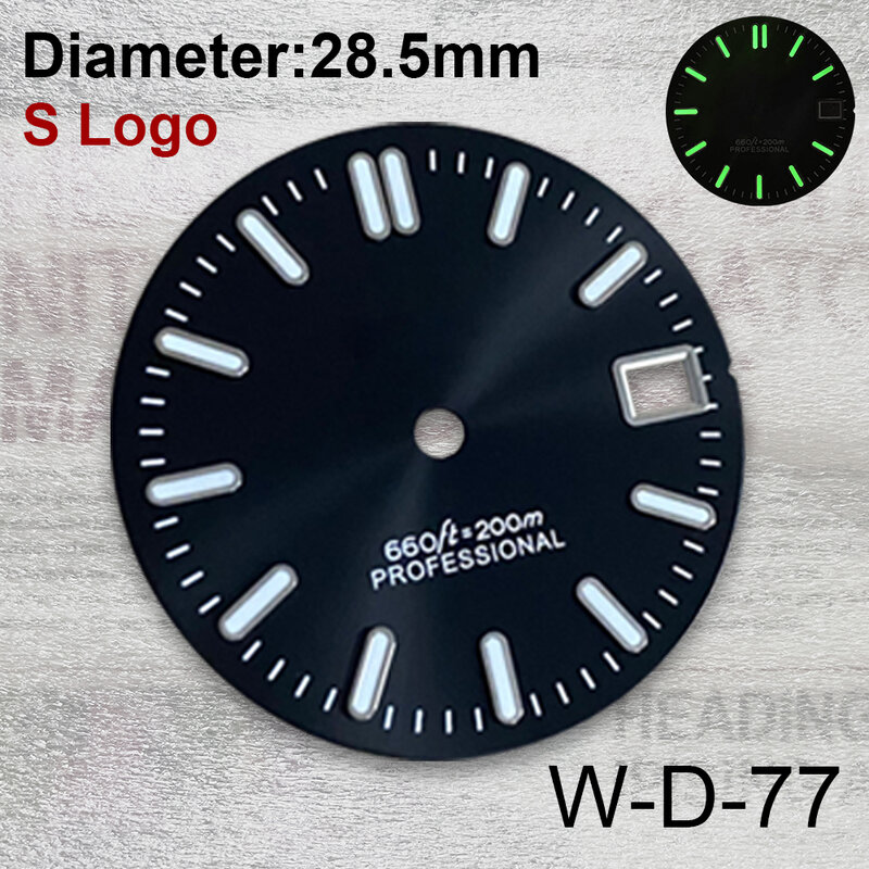 28.5mm S Logo Sunray Gradient Dial Suitable For NH35/NH36 Movement  C3 Green Luminous Watch Accessories FIit 3/3.8/4 o'clock