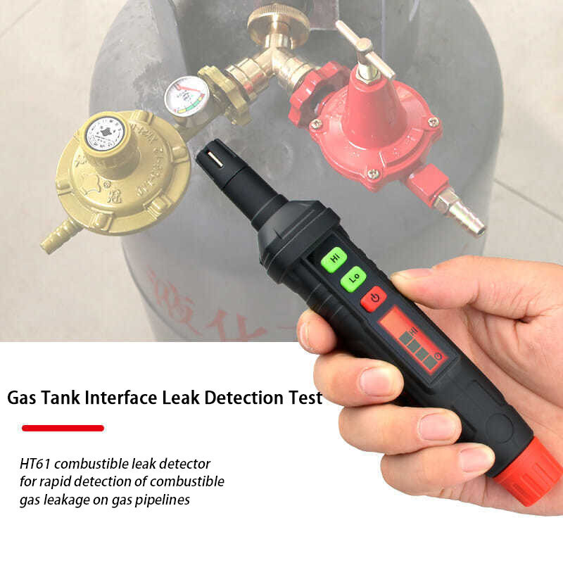 KOOJN HT61 Portable Natural Gas Leak Detector Combustible Gas Detector Methane Liquefied Gas Leakage Alarm