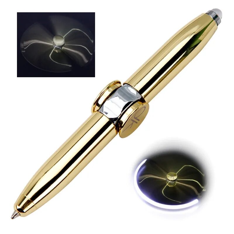 Многофункциональная декомпрессионная вращающаяся на палец светящаяся Гироскопическая ручка, игрушка, Вибрирующая Спиннер, ручка, шариковая ручка, металлическая Гироскопическая ручка, подарок