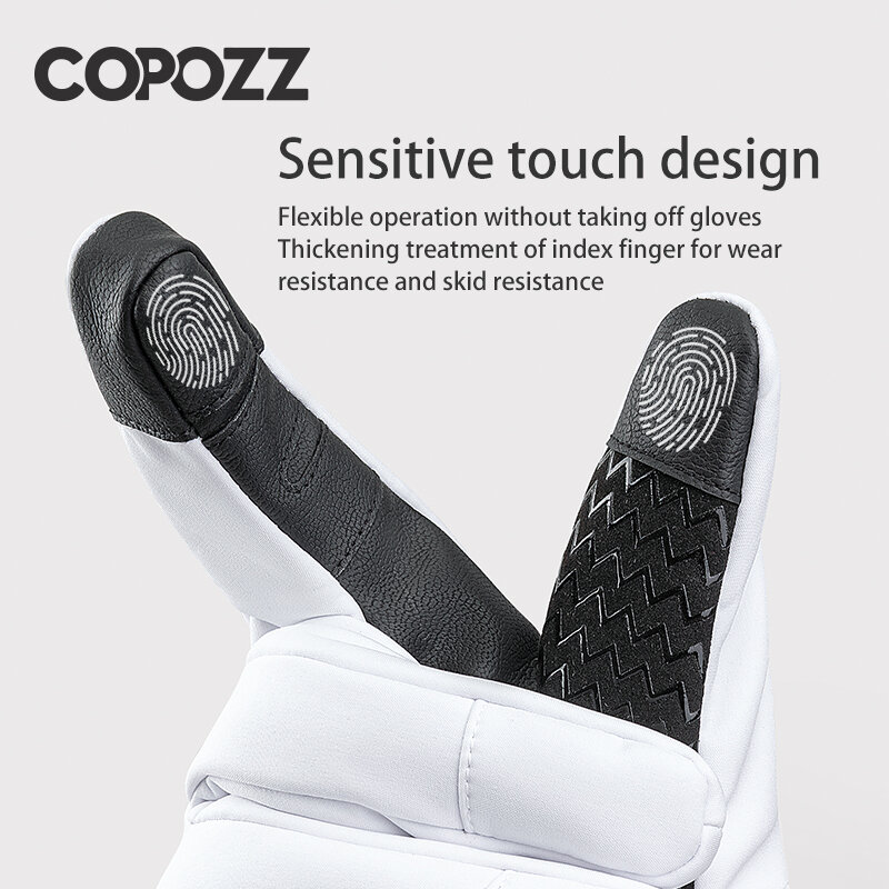 COPOZZ-guantes de esquí de invierno para hombre y mujer, manoplas térmicas cálidas con pantalla táctil, diafragma Hipora, 3M, para Snowboard