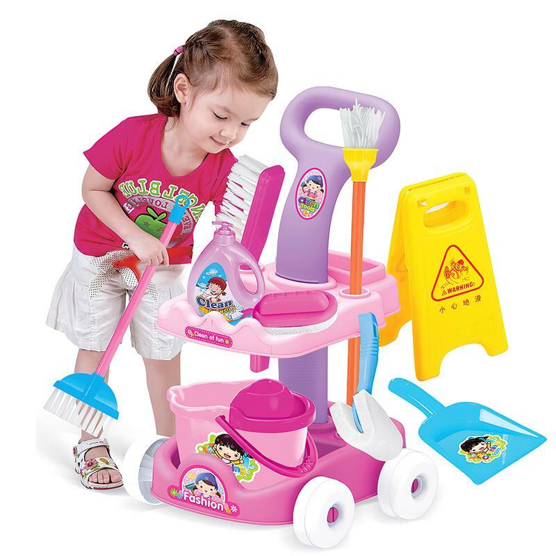 Set da gioco finto per bambini di età compresa tra 3 anni Set per la pulizia dei giocattoli finta Set da gioco per la pulizia della casa Set di scopa e mocio per bambini