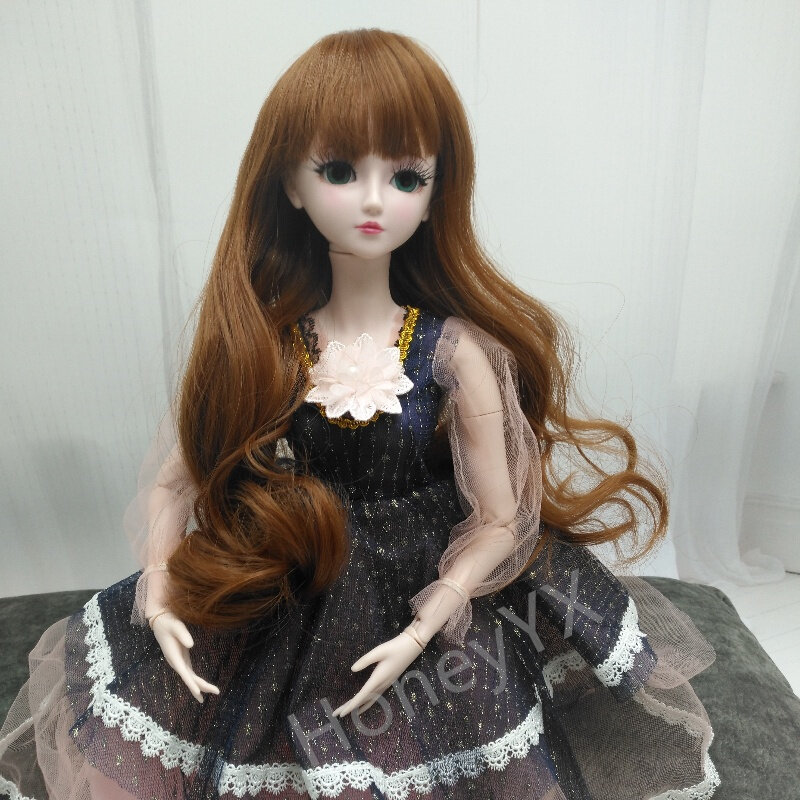 1/3 Doll Wig Long Curly Doll Hair 8-9 Inch For BJD SD Tress Wig Accessories 21cm to 23cm Head Size Synthetic Wigs