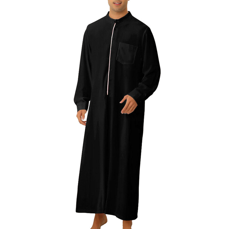 Мужская мусульманская Аравия, Повседневная Свободная мужская одежда с длинными рукавами и карманами, свободная уличная одежда в деловом стиле