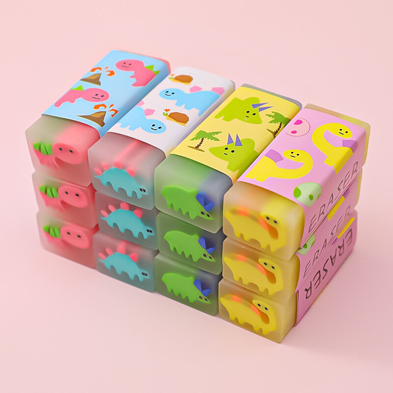10pcs Cartoon Animal Rubber Eraser Kawaii Erasers School Supplies Stationery Kids Toy Students Cool Colourful Children Prizes