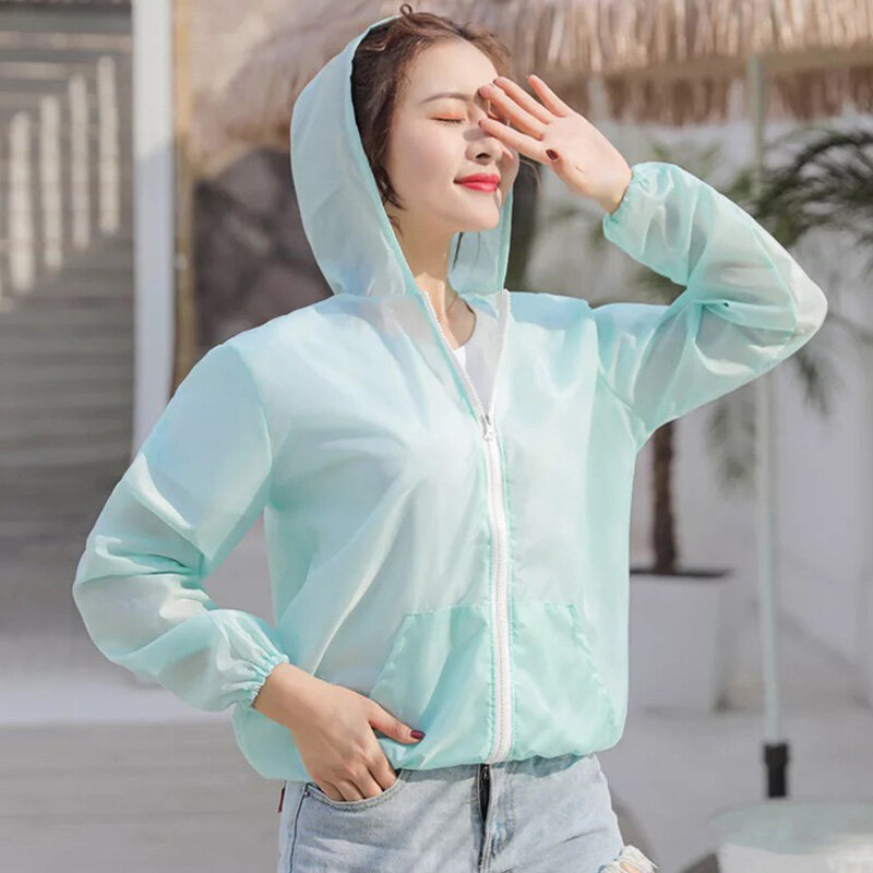 Kaus Hoodie wanita cepat kering, baju atasan wanita perlindungan matahari, jaket berkemah Ultra tipis, tabir surya Anti UV musim panas untuk wanita