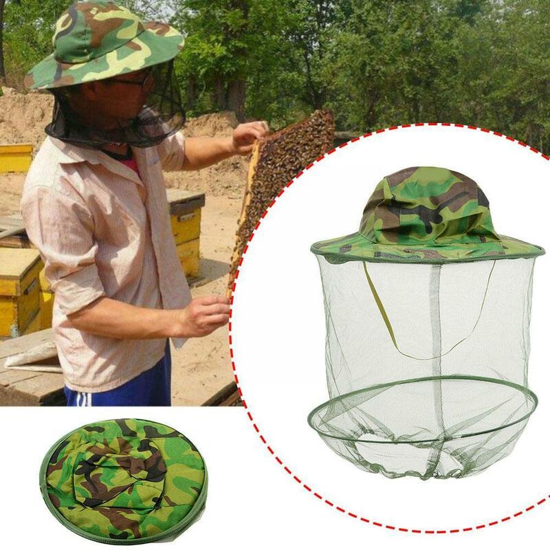 Bee Keeping Protective Bee Hat Anti bee Layer Head Hat-Veil Bee Hat Beekeeping Bug Combo Camouflage Mesh Mask Top S7B6