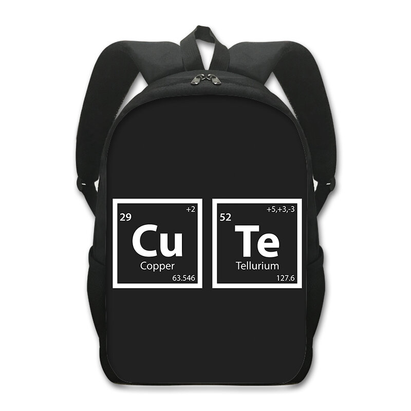 Sac à dos d'école imprimé tableau périodique des éléments pour garçons et filles, sac à dos de chimie, sacs de génie pour enfants adolescents