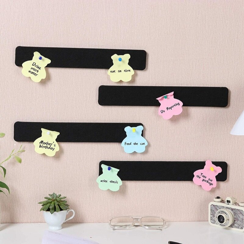 8x Self-Adhesive Bulletin Board Bar Strips with Push Pins for Office School Home