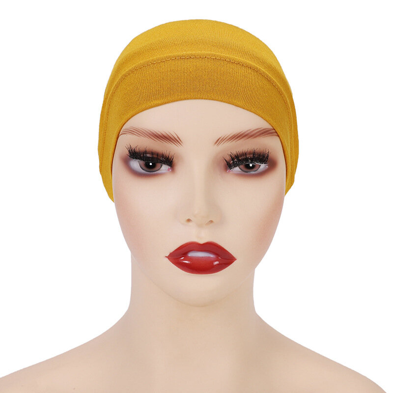 Modal Inneren Hijab Caps Muslimischen Stretch Turban Kappe Islamischen Underscarf Motorhaube Hut Weibliche Stirnband Turbante Mujer