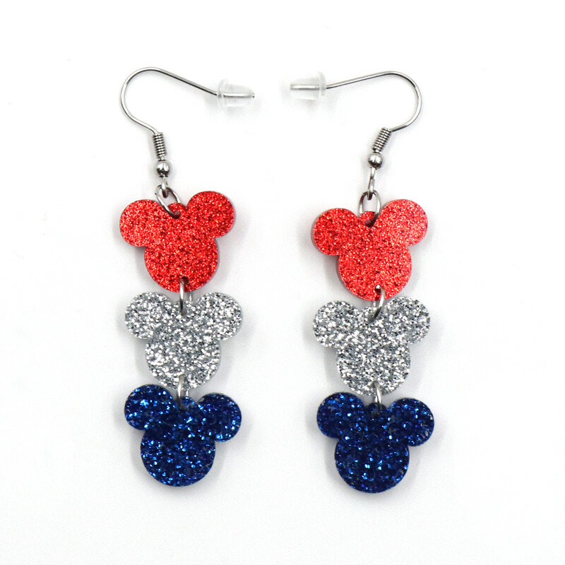 YCXER2466 July 4 Independence Day Latest Style Acrylic Moue Head Drop Earrings Jewelry  Anniversary Gift