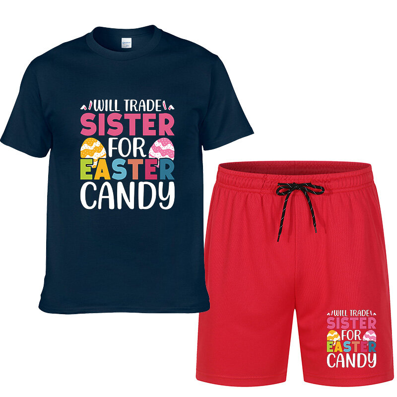 T-shirt a maniche corte girocollo da uomo estate cartoon monogram picture print pantaloncini con coulisse abito a due pezzi