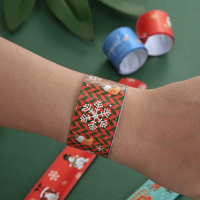 Novità Forniture per regali festival bracciale natalizio in PVC + acciaio modello Babbo Natale