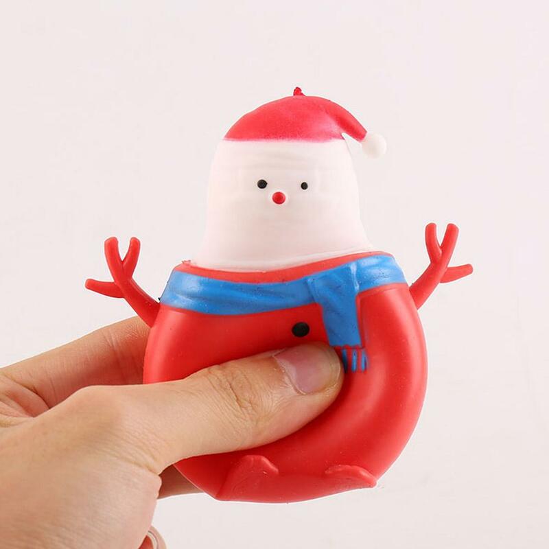 ของเล่นคริสต์มาสน่ารักซานตาคลอสเครื่องมือคลายเครียดแบบบีบนุ่ม Relief ฟิดเก็ตของเล่นเด็กของขวัญคริสต์มาส