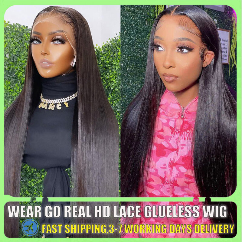 13x4 13x6 HD Transparent Lace Front Human Hair Wigs PrePlucked Closure Wig Brazilian Straight Lace Frontal Wig For Black Women