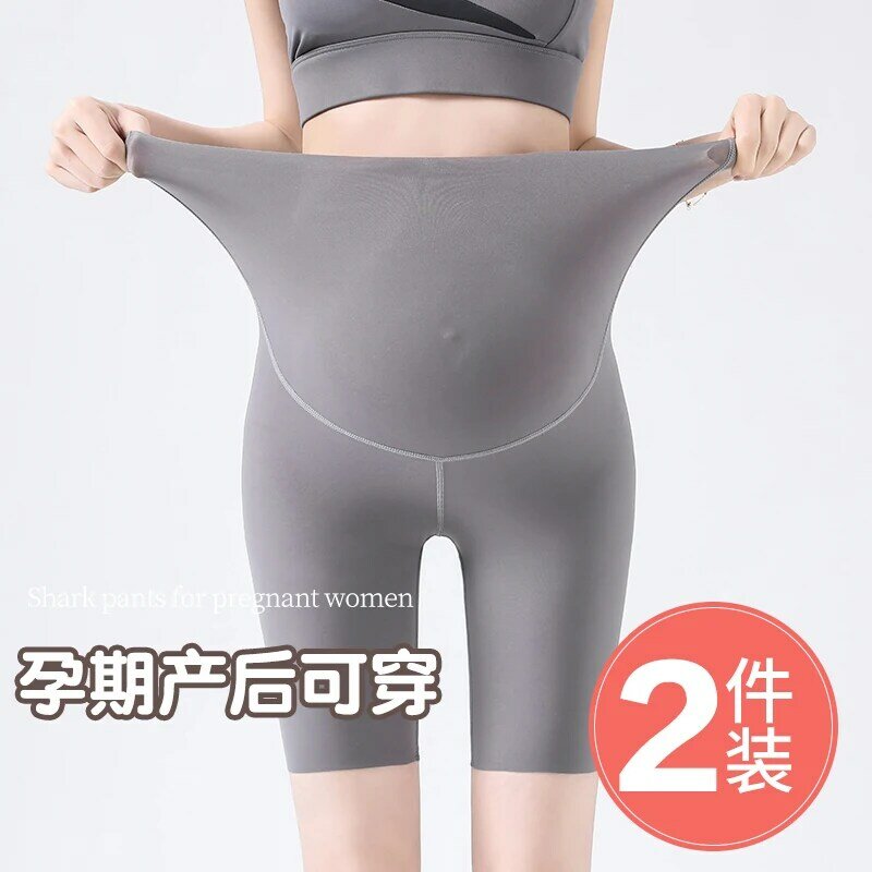 970# Summer Thin Maternity Half Yoga Pants High Waist Belly Short Legging Clothes for Pregnant Women Pregnancy Sports Shorts