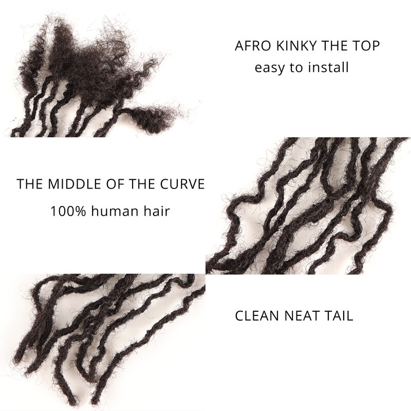 Натуральные человеческие волосы Locs, удлинители дредов, Диаметр 0,3 см, 100% натуральные человеческие волосы ручной работы для мужчин и женщин