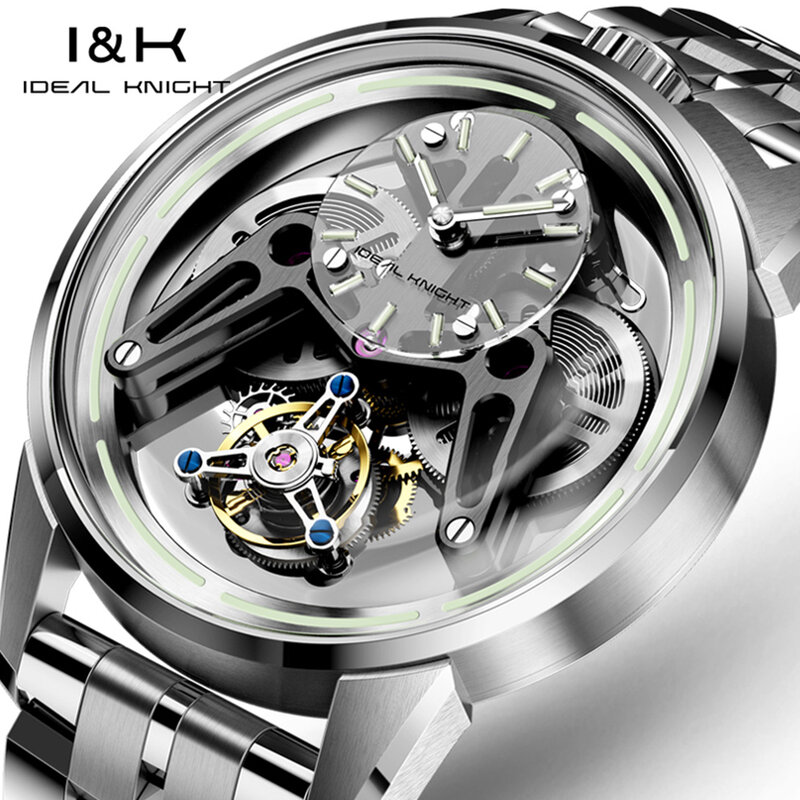IDEAL KNIGHT-Relógio de pulso mecânico automático Tourbillon masculino, relógios volante, Future Battle Armor Series, marca de luxo
