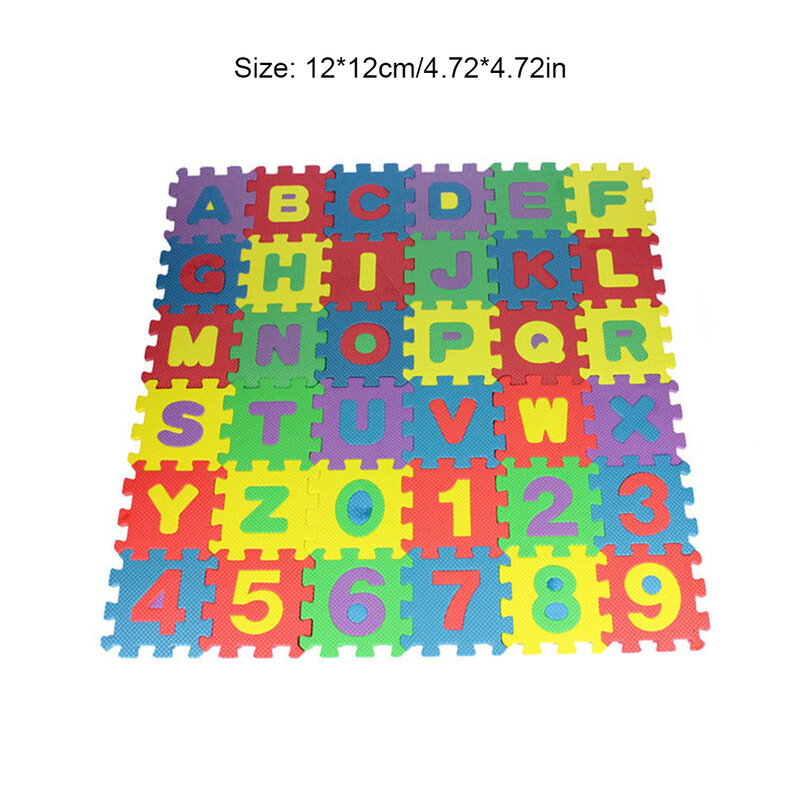 Alfombra de juego de 36 piezas, Puzzle de suelo, ensamblaje manual, herramienta de aprendizaje, patrones numéricos