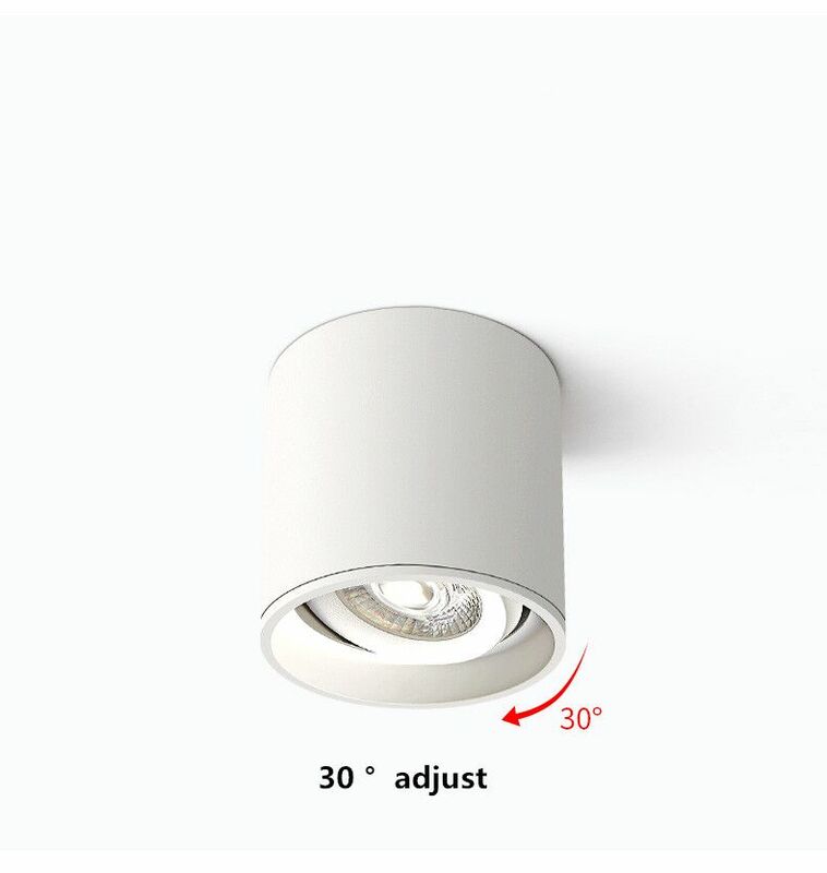 밝기 조절 LED 조명 스포트라이트 5W7W9W12W20W, 각도 조절 천장 거실 침실 가정용 노골적인 설치