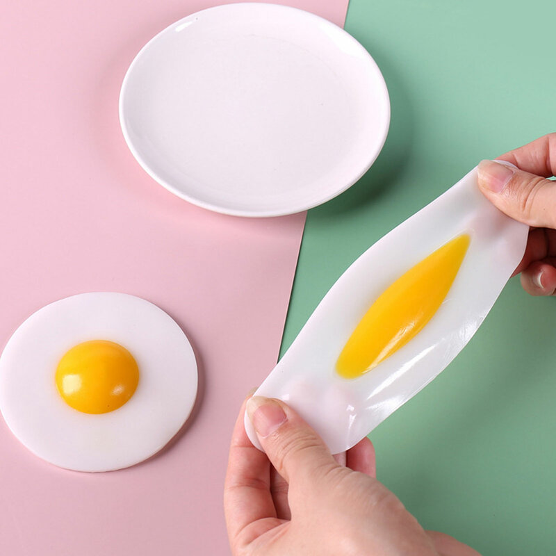 ทอดไข่บีบของเล่นจำลองอาหารเด็กเล่นความเครียด Relief ของเล่นของที่ระลึกในครัวเรือนตกแต่ง