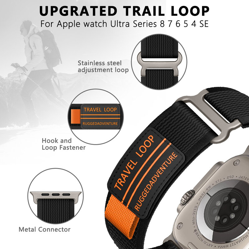 Trail Loop Armband für Apple Watch Ultra Band 49mm 44mm 45mm 40mm 41mm 38mm 42mm 45 44mm Armband iwatch Serie 8 9 7 3 se Bänder