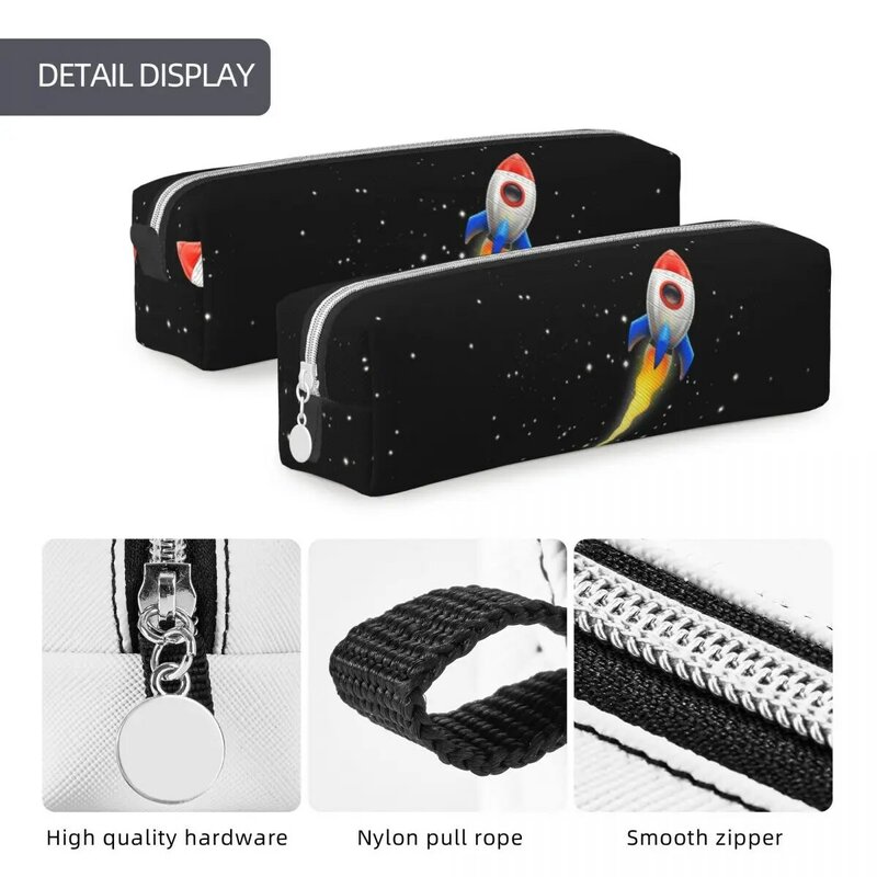 To The Moon Wall Street Pencil Cases Fashion Space Pen Holder Bag Girl Boy Large Storage Students School Gift Pencilcases