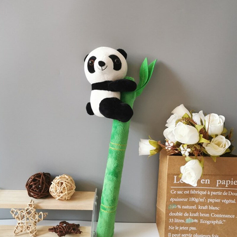 귀여운 녹색 대나무 튜브 팬더 포옹 대나무 봉제 인형, 국보 자이언트 팬더 베개, 동물 인형 소파 장식, 신제품