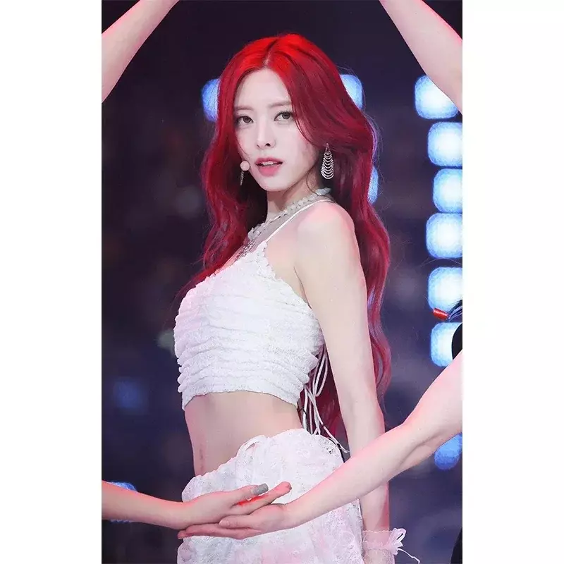 Pakaian dansa Jazz Konser penyanyi Korea Kpop Y2K Crop putih rok tidak beraturan renda pakaian pentas klub kostum panggung