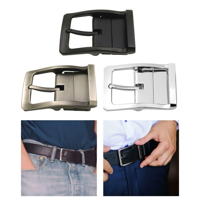 Hebilla de cinturón de aleación para hombre, pasador rectangular Reversible para cinturón de 33mm-34mm, moda informal de negocios