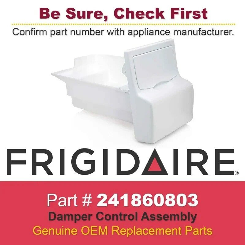 Conjunto de contenedores de hielo Frigidaire 241860803 para refrigerador, 19,62x10x12 pulgadas