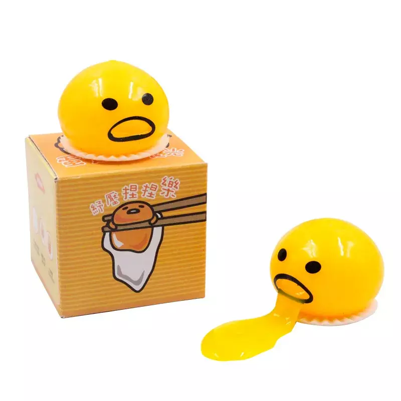 1 szt. Lepki zabawna zabawka obrzydliwy brat żółtko jaja wymiotujący armia żółtko leniwy krem jajeczny wymioty kula dekompresyjna zabawna zabawka
